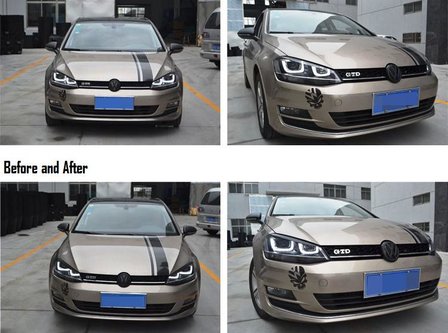 VW Golf 7 Wenkbrauwen boos kijker koplamp