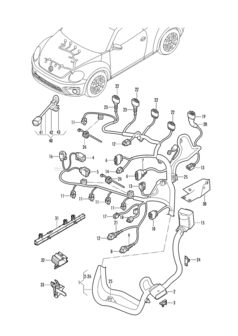 VAG VW kabelboom voor motor CZDA  04E971627BL