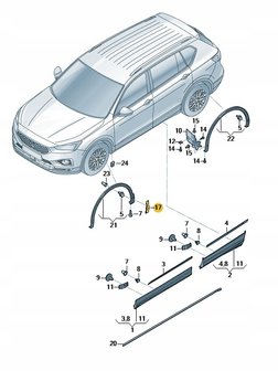 VW Tiguan 5NA R-Line Wielrandbekleding set Nieuw 5NA854731F 5NA854732F