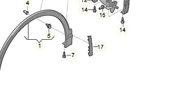 VW Tiguan 5NA R Line afdekking voor spatscherm Rechts 5NA854960