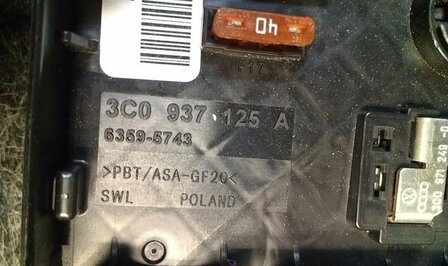 Passat CC 2010 3C Q3 zekeringkast 3C0937125A benzine