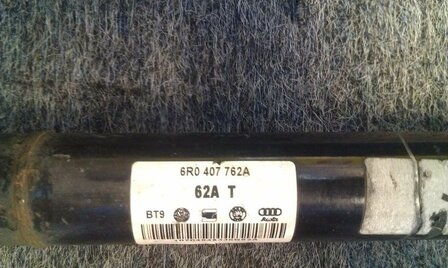 POLO 6R Aandrijfas Rechts 6R0407762A 1.2 6R0407762AX
