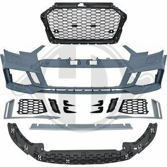 Geschikt voor A3 8V RS3 Optik Voorbumper compleet 2016 2020