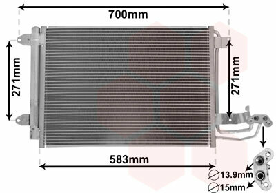 Geschikt voor Caddy Airco CONDENSOR 10-15 