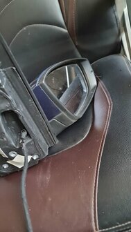 Polo 6R 6C buitenspiegel rechts blauw gebruikt