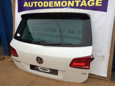 VW Touareg 7P klep achterklep met spoiler wit LOK1