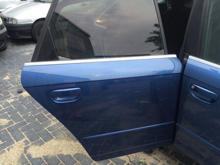 Audi A4 8E 2004 2008 portier deur Rechts achter Blauw