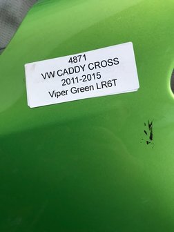 VW Caddy cross spatscherm 2011-2015 Viper Green LR6T