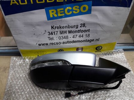 VW Beetle 5C buiten spiegel rechts side functie zilver grijs LA7W