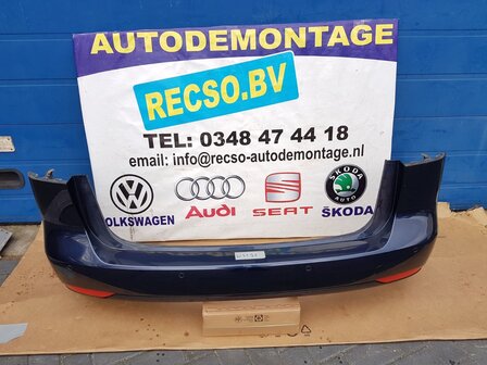 VW Touran 2011   Achterbumper Bumper blauw LH5X 4x PDC