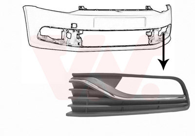 VW Polo 6C Bumpergrill Onder Links met mistlampgat chrome