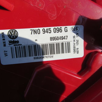 VW Sharan 2015 Rechts achterlicht 7N0945096G