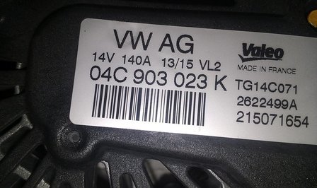 VW Audi Skoda GOLF 7 Dynamo  04C903023K 140A 10km