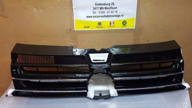 VW Transporter T5 GP Grill Hoogglans met chrome  Lijst Nieuw 7E5853651D