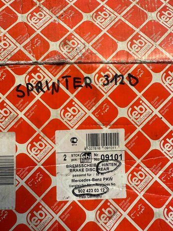mercedes sprinter vw LT achter remschijf set  febi 09101