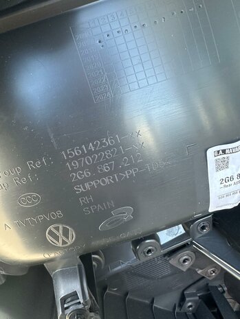VW Polo 2G deurpaneel rechts achter 2G6867212
