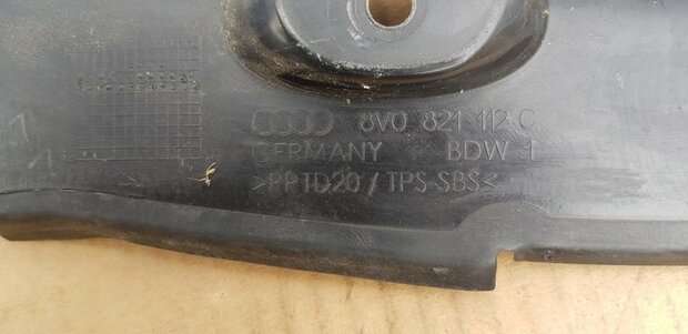 A3 S3 8V RECHTER SCHERM BESCHERMER 8V0821112C