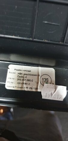 Caddy 2K 2017 Dashboardkast 2K5857095C