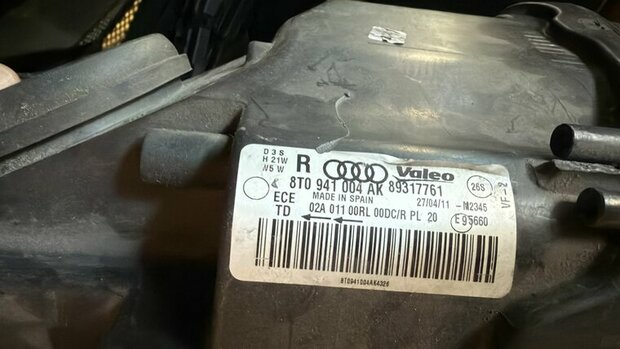 A5 8T XENON LED KOPLAMP RECHTS ORIGINEEL 8T0941004AK