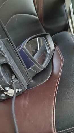 Polo 6R 6C buitenspiegel rechts blauw gebruikt