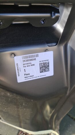 Caddy Maxi Snijdeel zijpaneel Rechts 2K3809604E