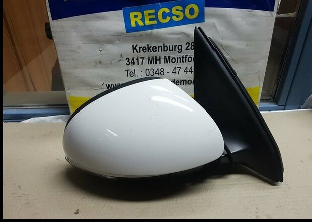 Tiguan 5N0 2010 Buitenspiegel Rechts WIT