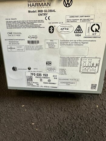 Golf caddy transporter radio harman 7F0035153