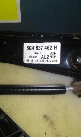 VW Golf 7 ruit mechaniek Ruitbediening Rechts voor 5G4837462H