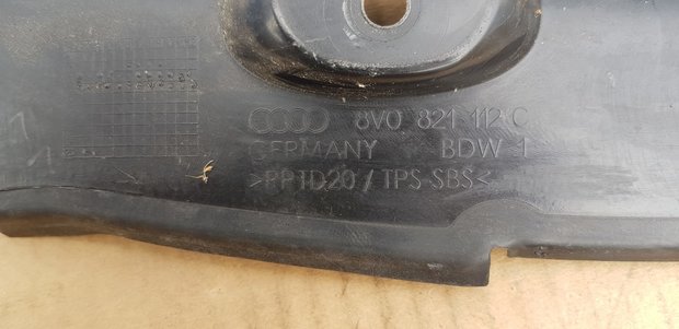 Audi A3 S3 8V RECHTER SCHERM BESCHERMER 8V0821112C