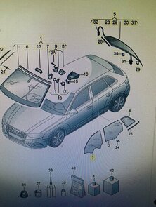 A3 2013+ 8V sportback Portier Ruit Glas Rechts voor raam 8V4845202A